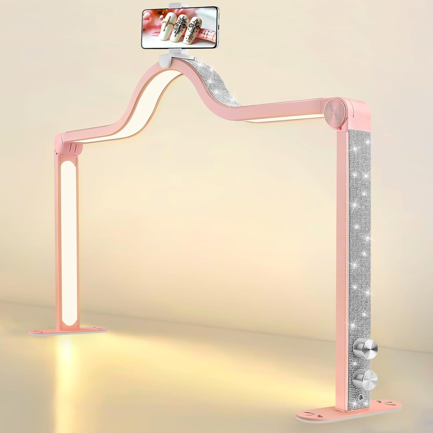 Kalolary Lampadaire, Lash Lumière Pour Extensions De Cils Regglable À 360°, 3000K-6000K Lamp Demi-Lune, Lamp De Beauté (Lampa cu jumătate de lună)