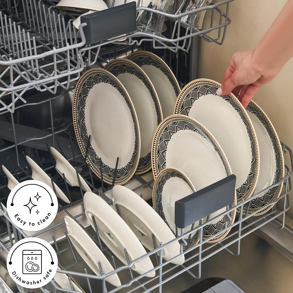 Karaca Globe - Frühstücksset & Geschirrset für 6 Personen mit Tassen, 26-teiliges Porzellan Geschirr Set mit Teetassen, Untertassen, Servierteller und Frühstücksgeschirr Teller Set - Weiß