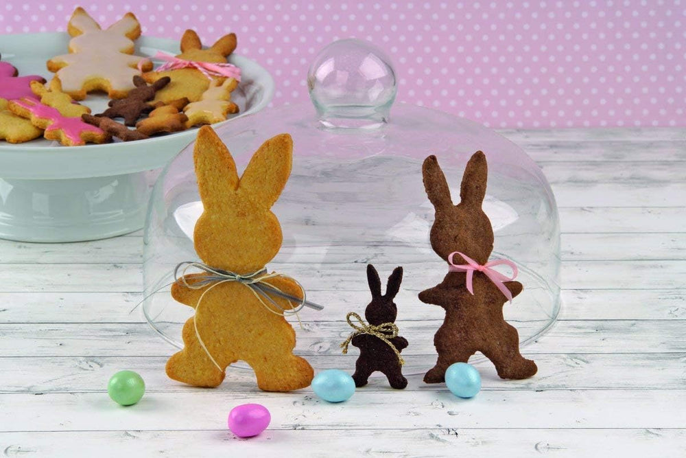 Forme de biscuiți Dr. Oetker Bunny Family – Golden Easter, set 3 piese, tablă de oțel cositorită/tăviță, rezistente la cuptor, concepute în Germania