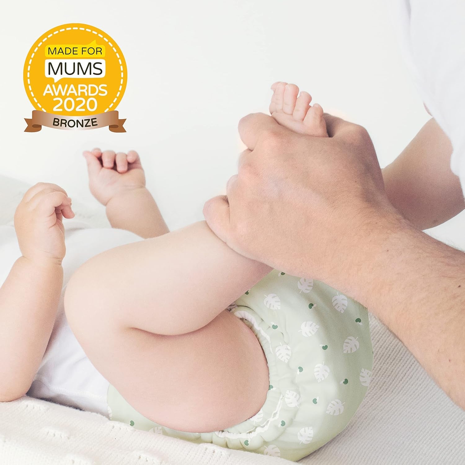 Chusteczki dla niemowląt Bambino Mio wielokrotnego użytku – podstawowe – przyjazne dla środowiska, bez substancji chemicznych, dwustronne, nadające się do prania, 10 szt., chmurka – opakowanie może się różnić