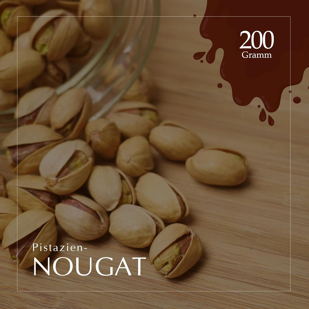 Rzemieślniczy czekoladowy turrón pistacjowy, 200g, kremowa konsystencja, najwyższa jakość, doskonałe składniki, autentyczny smak, najdroższy turrón na świecie