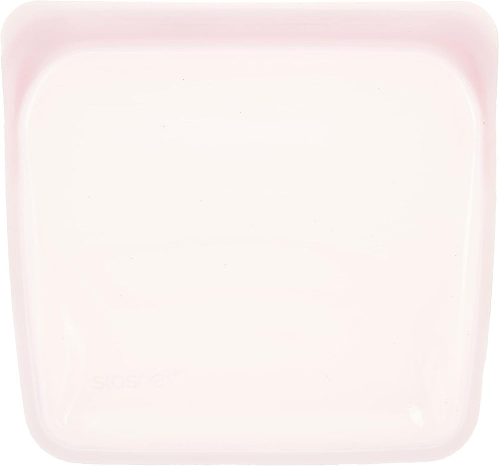 Pungă Stasher Pungă din silicon premium reutilizabilă pentru alimente, pungă sandwich, transparentă, durabilă, sigură pentru cuptor, mașină de spălat vase și congelator, ecologică, pungă pentru prânz, fără scurgeri, 828ml Cutii depozitare alimente Naty Shop Rose Quartz