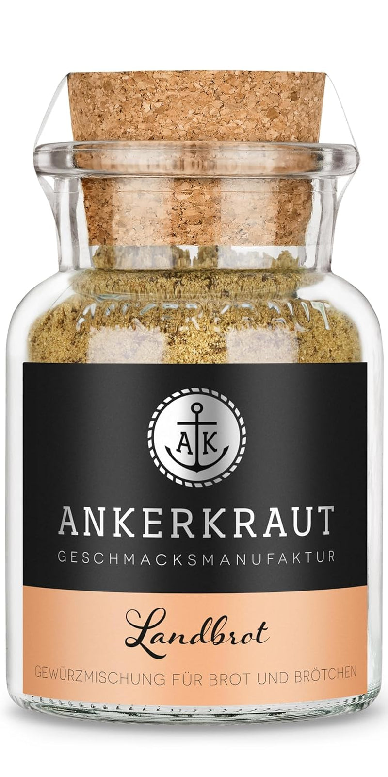 Ankerkraut Landbrot, Gewürzmischung zum selber backen von Brot und Brötchen, Semmeln im Backofen backen, 70 g w Korkenglas