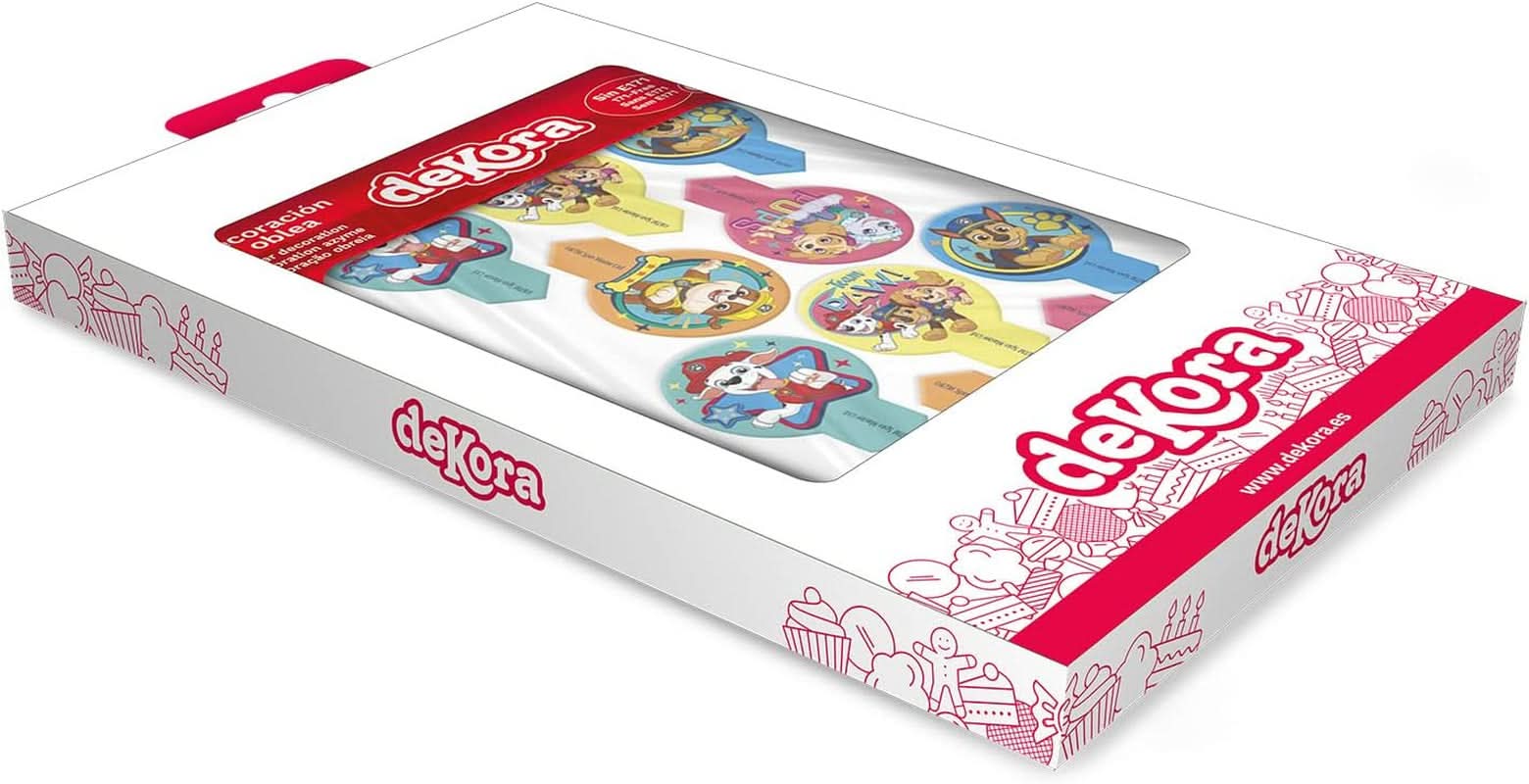 Dekora, Dekorapin Psi Patrol jadalne dekoracje na ciasto, 20 jadalnych wafelków papierowych - 6,5 x 4 cm Naty Shop