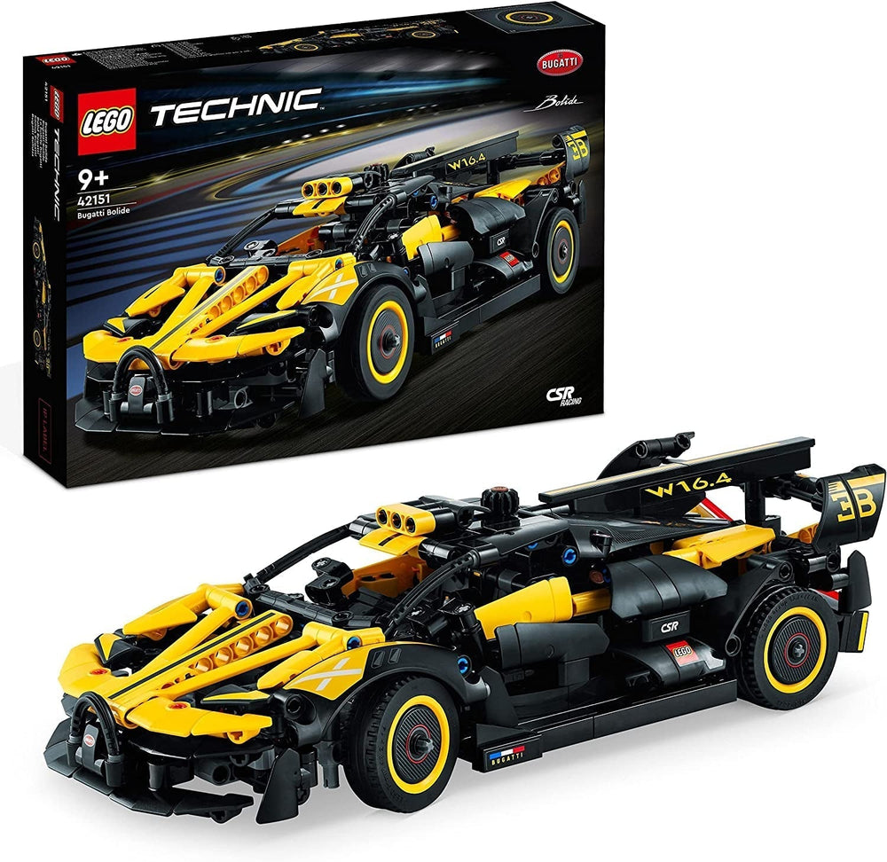 LEGO Technic Samochód wyścigowy Bugatti, zestaw modeli samochodów, zabawka samochodu sportowego, kultowy zestaw samochodów kolekcjonerskich, zabawki do budowania od 9 lat 42151 Zestawy do budowania Besuche den LEGO-Store Default Title