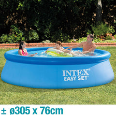 Intex 28122NP - Łatwy zestaw do okrągłego basenu naziemnego, Pompa filtrująca 1250 L/h, 3853 L, PVC, Niebieski, 305x76 cm