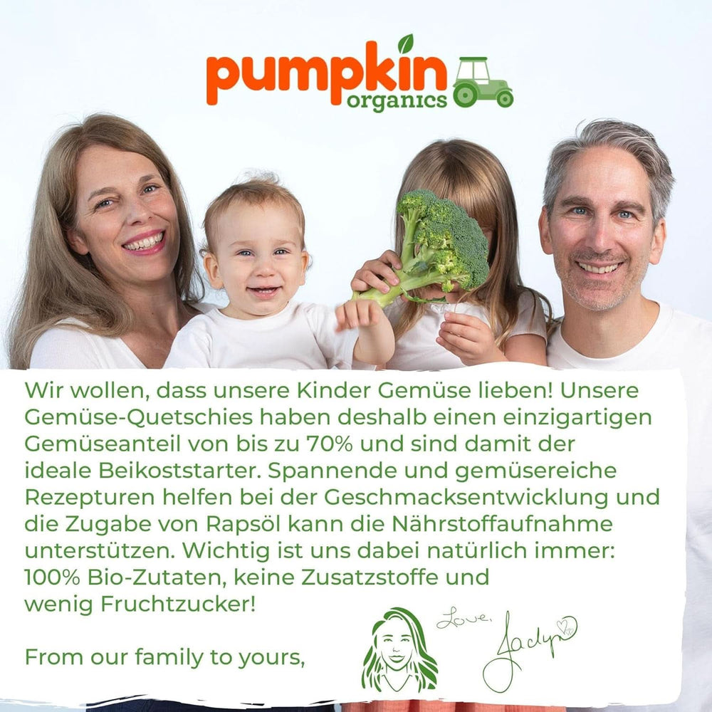 Pumpkin Organics 24Pack, organiczne puree warzywne, bez dodatku cukru, dla dzieci od 6 miesiąca, 24 x 100 gramów Matka i Dziecko Naty Shop