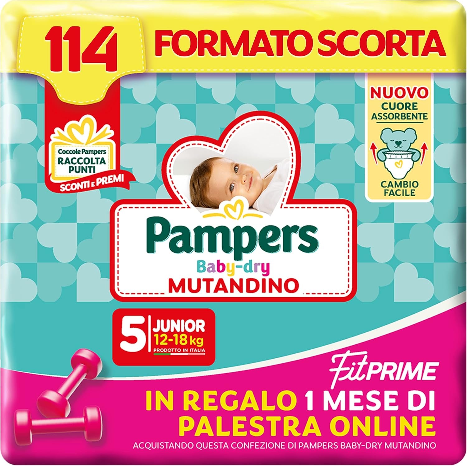 Pampers Baby Dry Pants i pieluszki Fit Prime Maxi, rozmiar 138, rozmiar 4 (8-15 kg), 1 miesiąc bezpłatnie online na siłowni