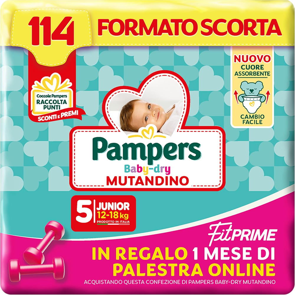 Pampers Baby Dry Pants i pieluszki Fit Prime Maxi, rozmiar 138, rozmiar 4 (8-15 kg), 1 miesiąc bezpłatnie online na siłowni
