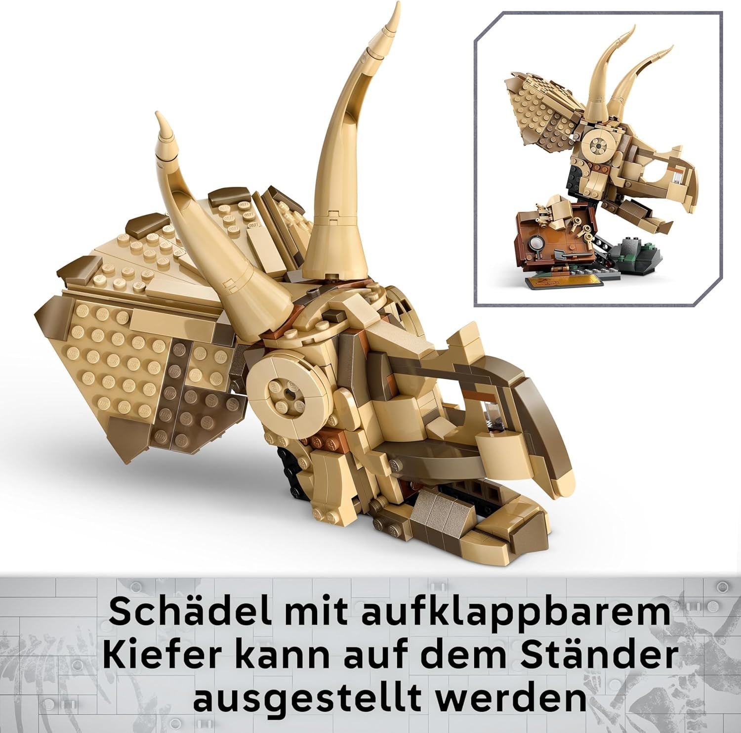 LEGO Jurassic World Skamieniałości dinozaurów: model czaszki Triceratopsa, zabawka dinozaura dla chłopców i dziewcząt od 9 lat, prezent dla dzieci i fanów Jurassic World 76969 Zestawy do budowania Besuche den LEGO-Store