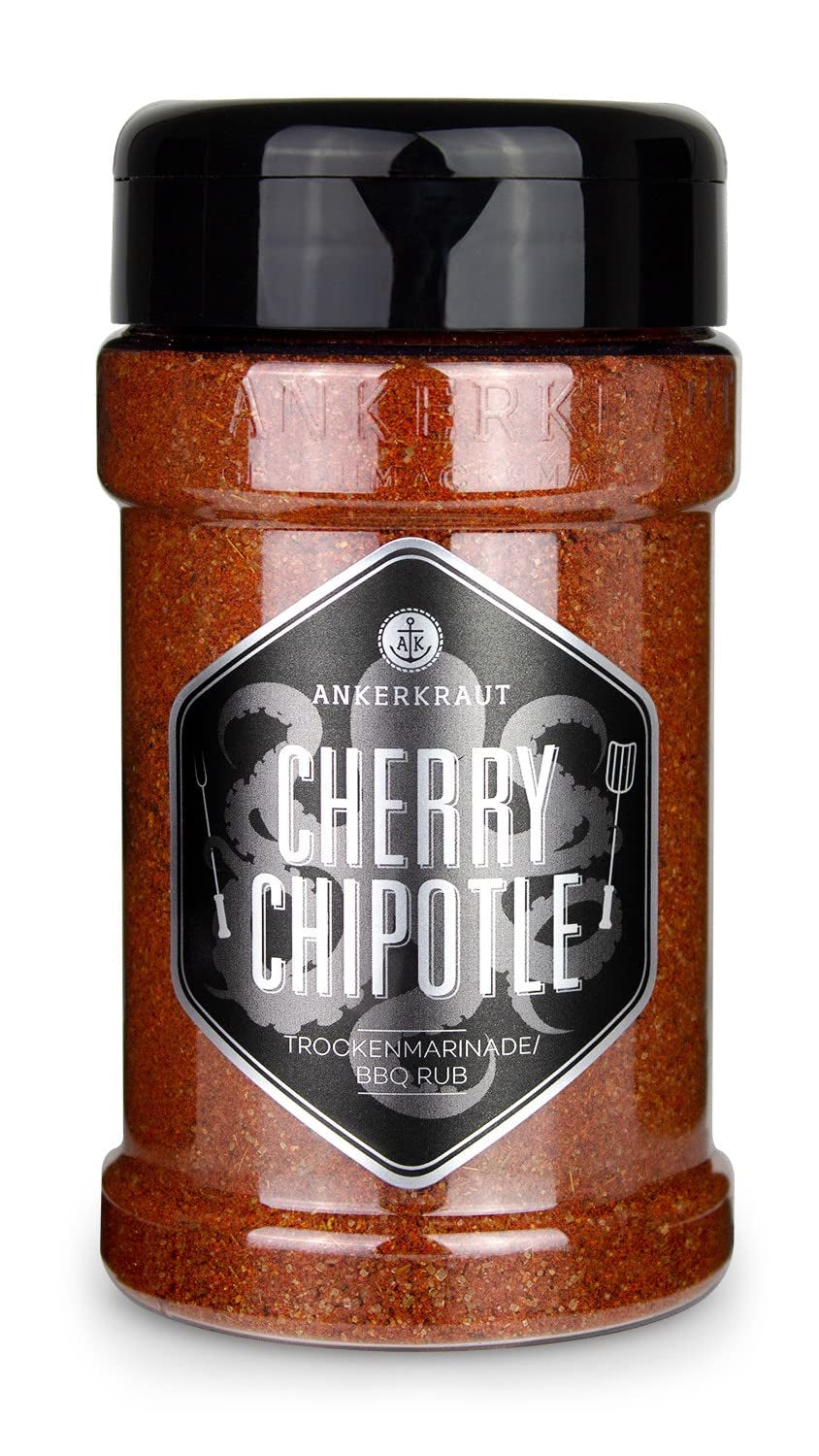 Ankerkraut Cherry Chipotle BBQ Rub, Rub Gewürzmischung für Rind, Schwein, Skrzydełka Z Kurczaka i Szarpana Wieprzowina, 220g im Streuer