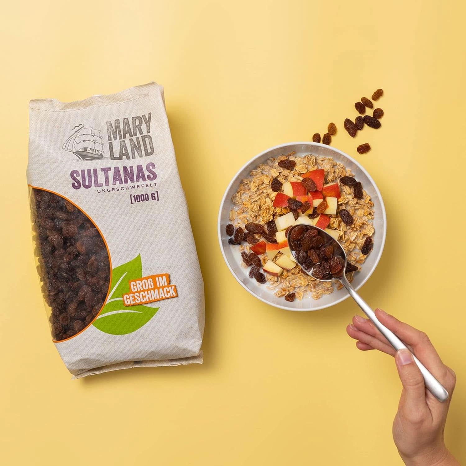 Maryland Sultanas, Stafide uscate, natural dulci, fără zahăr suplimentar - fără conservanți, 1 Kg Produse deshidratate Naty Shop