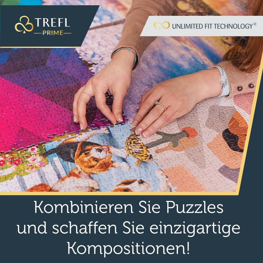 Trefl 26196 1500 elemente, carton cel mai gros, organic, ECO, Italia, apus de soare, divertisment pentru adulți și copii de la 12 ani, Uft-Puzzle Romantic Sunset: Vernazza, Liguria, Italia Puzzle Naty Shop