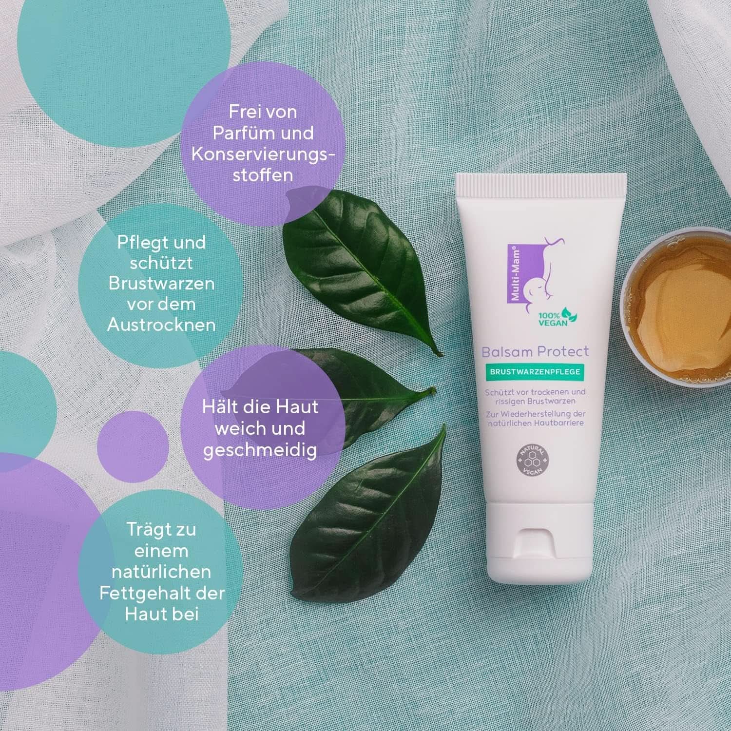 Multi-Mam Balsam Protect Beruhigt Und Schützt Trockene Und Rissige Brustwarzen Während Und Vor Der Stillzeit, Brustwarzencreme Stillen, tubka 30 ml Akcesoria Żywność i karmienie piersią Sklep Bebe Naty