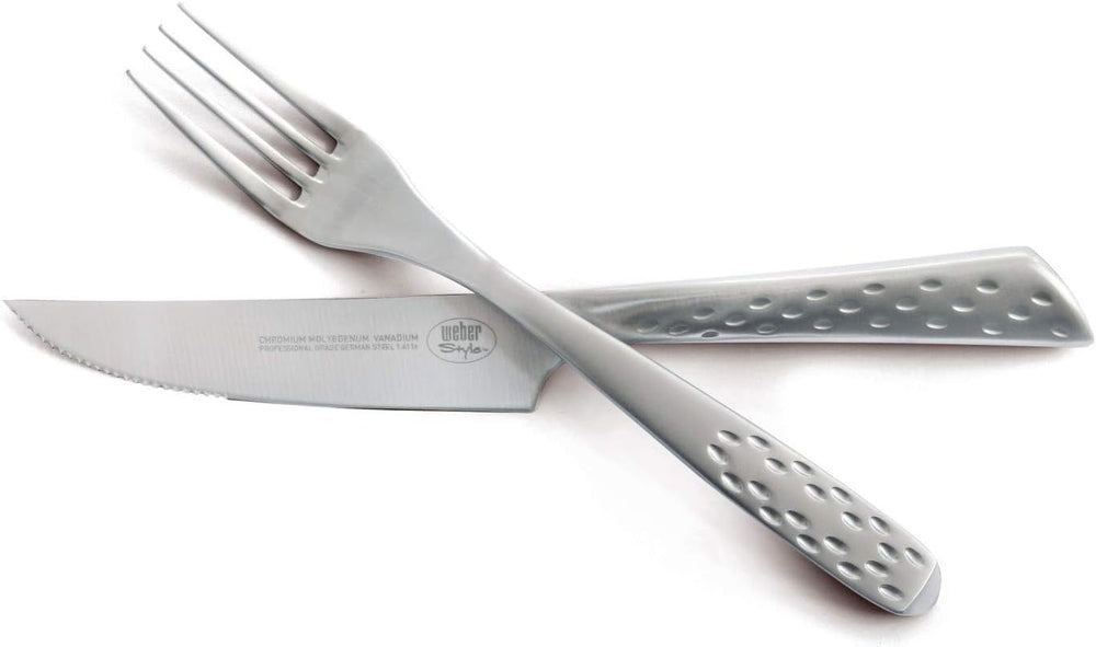 Weber Deluxe Steak Set, 6 piese, oțel inoxidabil design Monobloc, ascuțit extra, mâner ergonomic Bucatarie Naty Shop