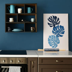 Relaxdays Nudelholz Marmor, Griffe aus Holz, Teigroller zum Kochen & Backen, mit Ablage, 48 cm, schwere Backrolle, biały