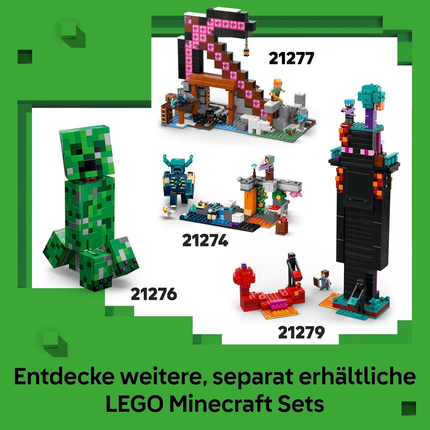 LEGO Minecraft Das TNT-Dschungelhaus - Gamer Spielzeug für Kinder - Interaktives Spielset mit Boot, Steve-, Creeper- und Zombie Minifiguren - Gaming Geschenk für Mädchen & Jungen ab 8 Jahren - 21275