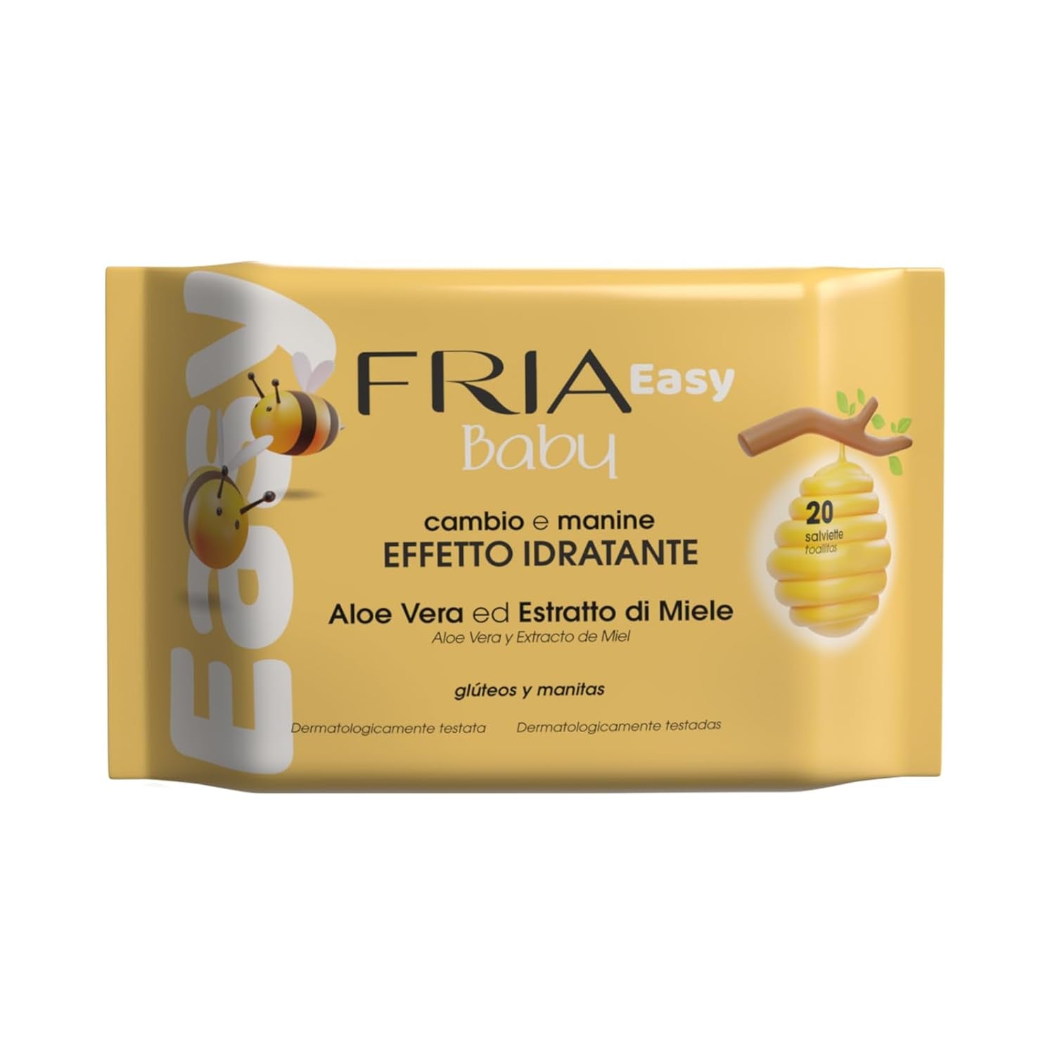 Chusteczki nawilżane Easy Baby z aloesem i ekstraktem z miodu, nawilżające skórę, testowane dermatologicznie, opakowanie 330 chusteczek