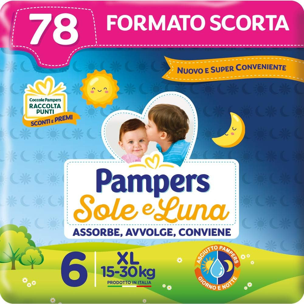 Pieluchy Pampers Sun and Moon, unisex, junior, rozmiar 5 (11-25 kg), 120 pieluch