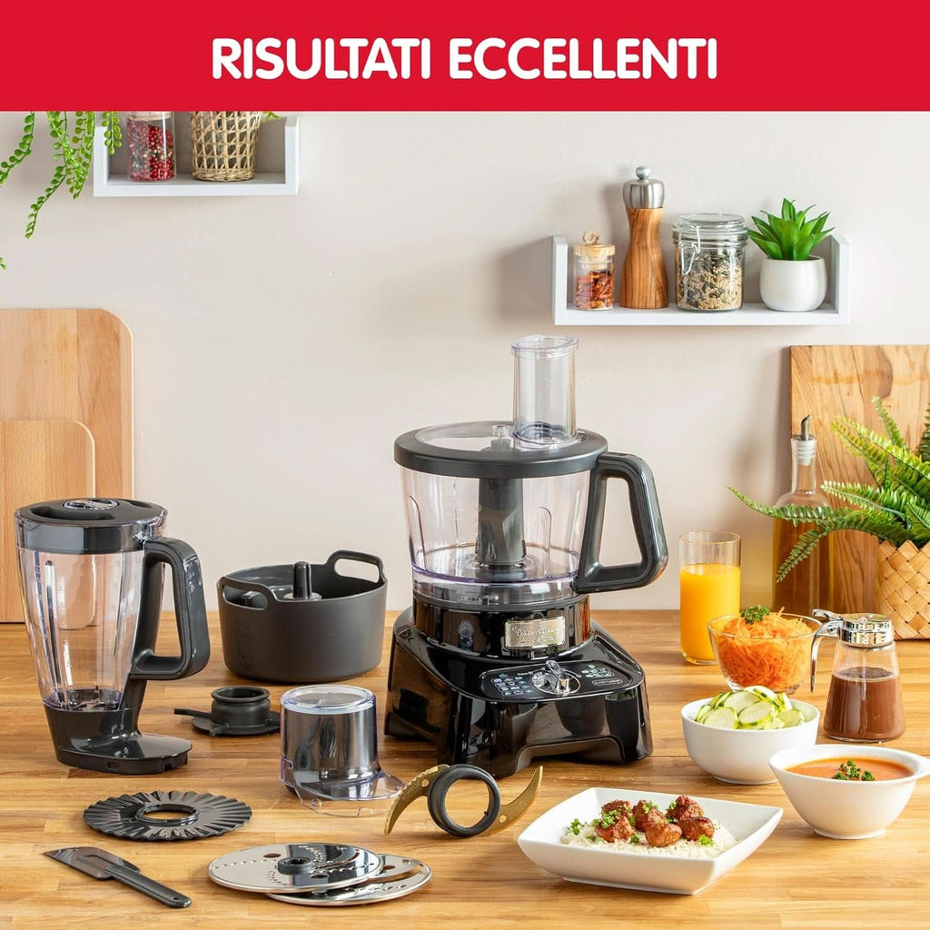 Robot Multifonction, 8 Accessoires, 6 Vitesses, Doubleforce, FP821811 Multifunktionale Küchenmaschine, Kunststoff, Schwarz Mama si Copilul Naty Shop