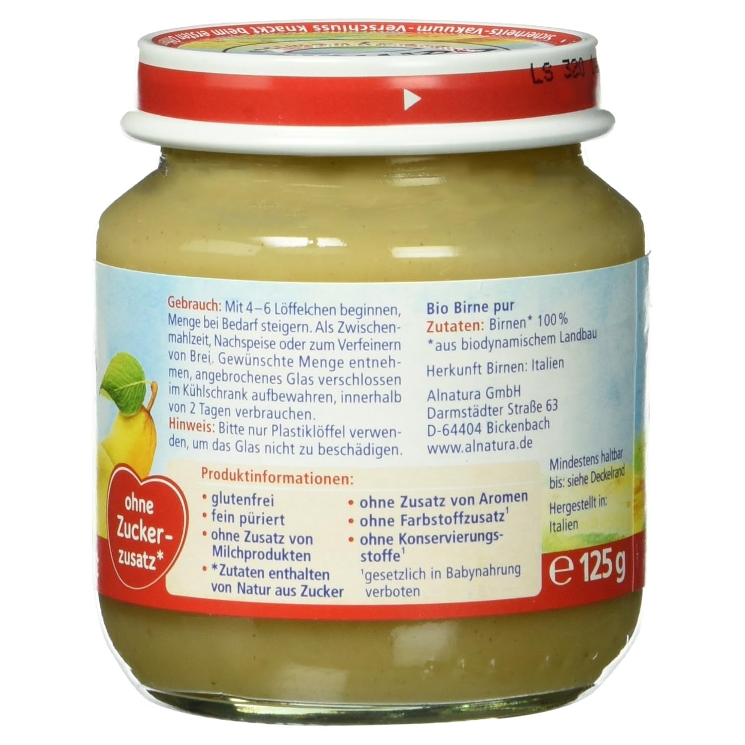 Bio Birne czysty, nach dem 4. Monat, 125g