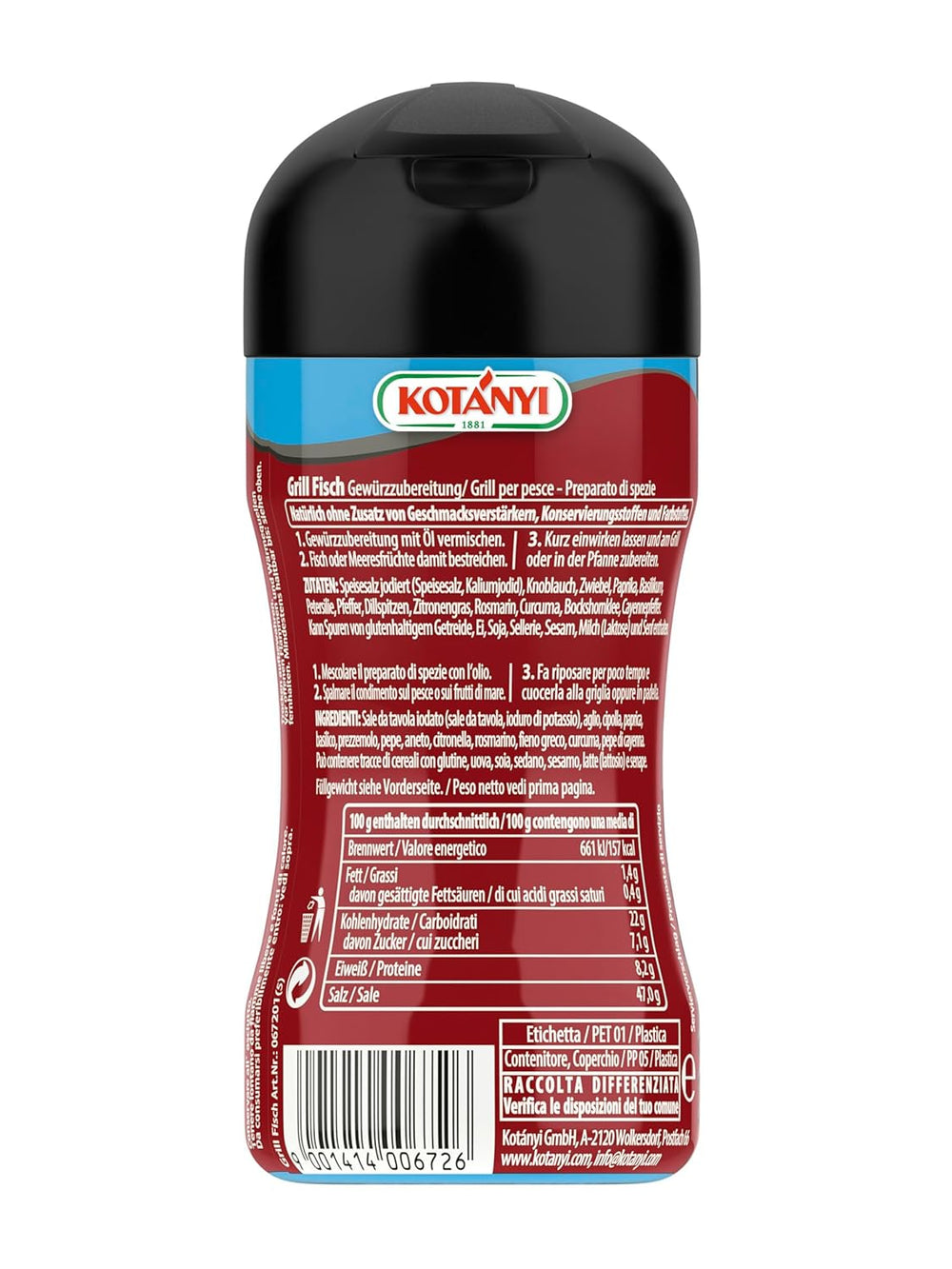 KOTÁNYI Grill Fisch Grillgewürz 80g - Gewürz für Fisch & Meeresfrüchte - Marynata für jede Fischart - Gewürzmischung zum Grillen - [Jetzt für die nächste Grillfeier bestellen!]