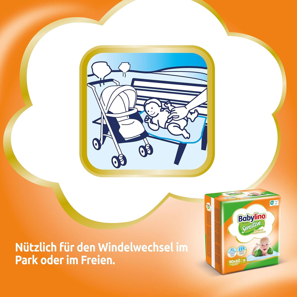 Chusteczki nawilżane wrażliwe, 90 x 60 cm, wyjątkowo chłonne, 14 sztuk