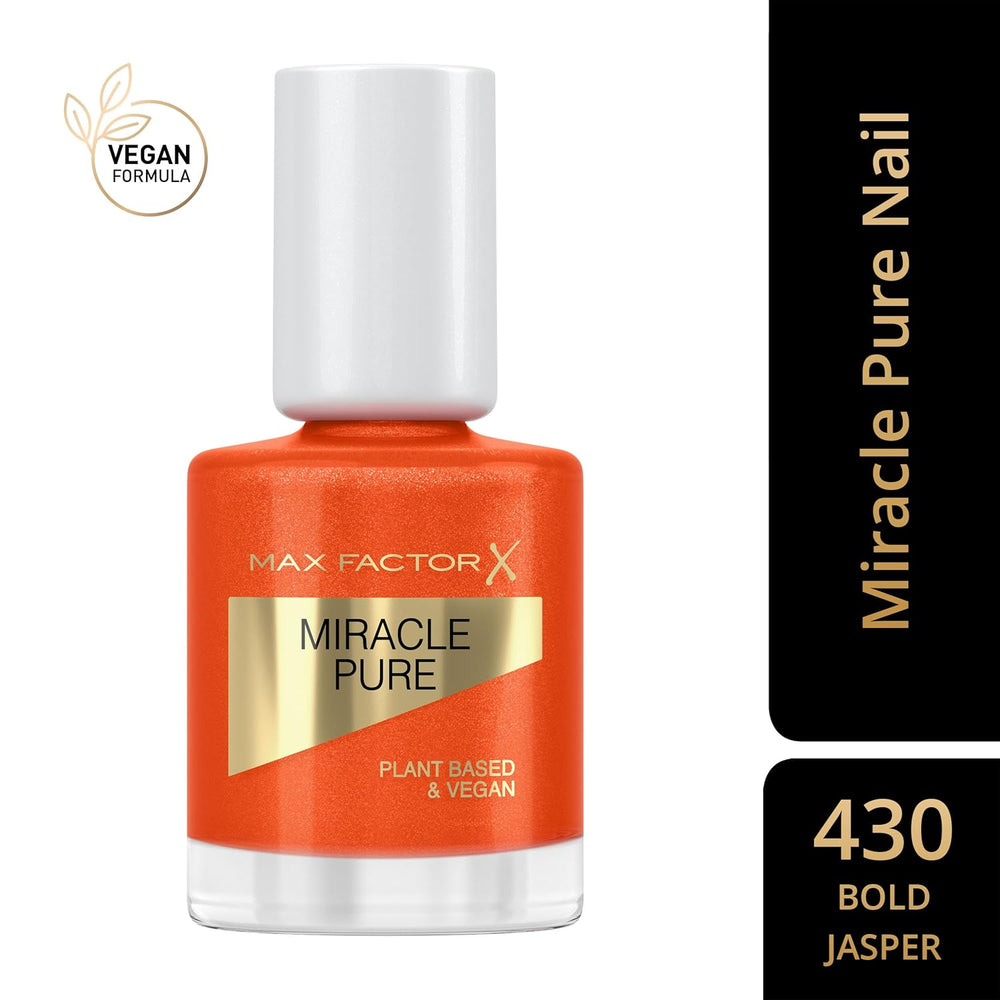 Max Factor Miracle Pure Nail, ultrabłyszczący, intensywnie kolorowy lakier do paznokci z połyskiem leczniczych kryształów i odżywczymi składnikami, Color 430 Bold Jasper