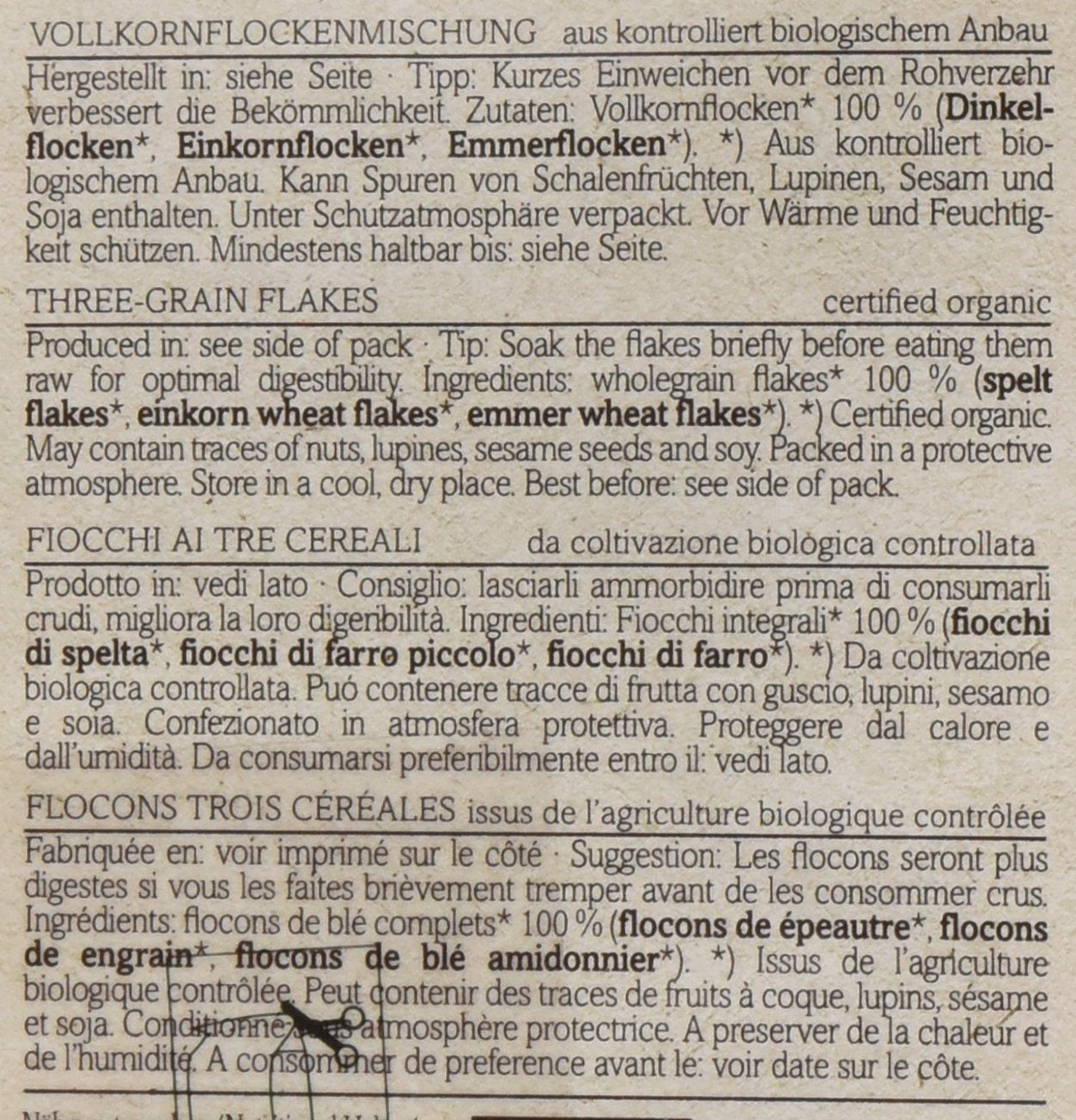 Verival Ancient Płatki zbożowe - organiczne, opakowanie 6 sztuk (6 x 500g)