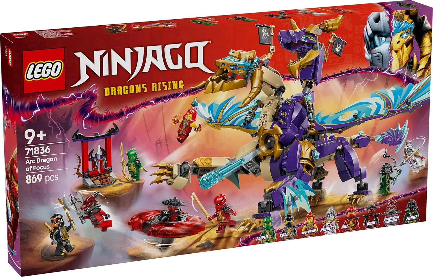 LEGO NINJAGO Świetlny smok - zabawka z 8 minifigurkami i kołem Spinjitzu - interaktywna zabawka konstrukcyjna ninja dla chłopców i dziewcząt od 9 lat - pomysł na prezent dla fanów 71836 Zestawy do budowania Besuche den LEGO-Store