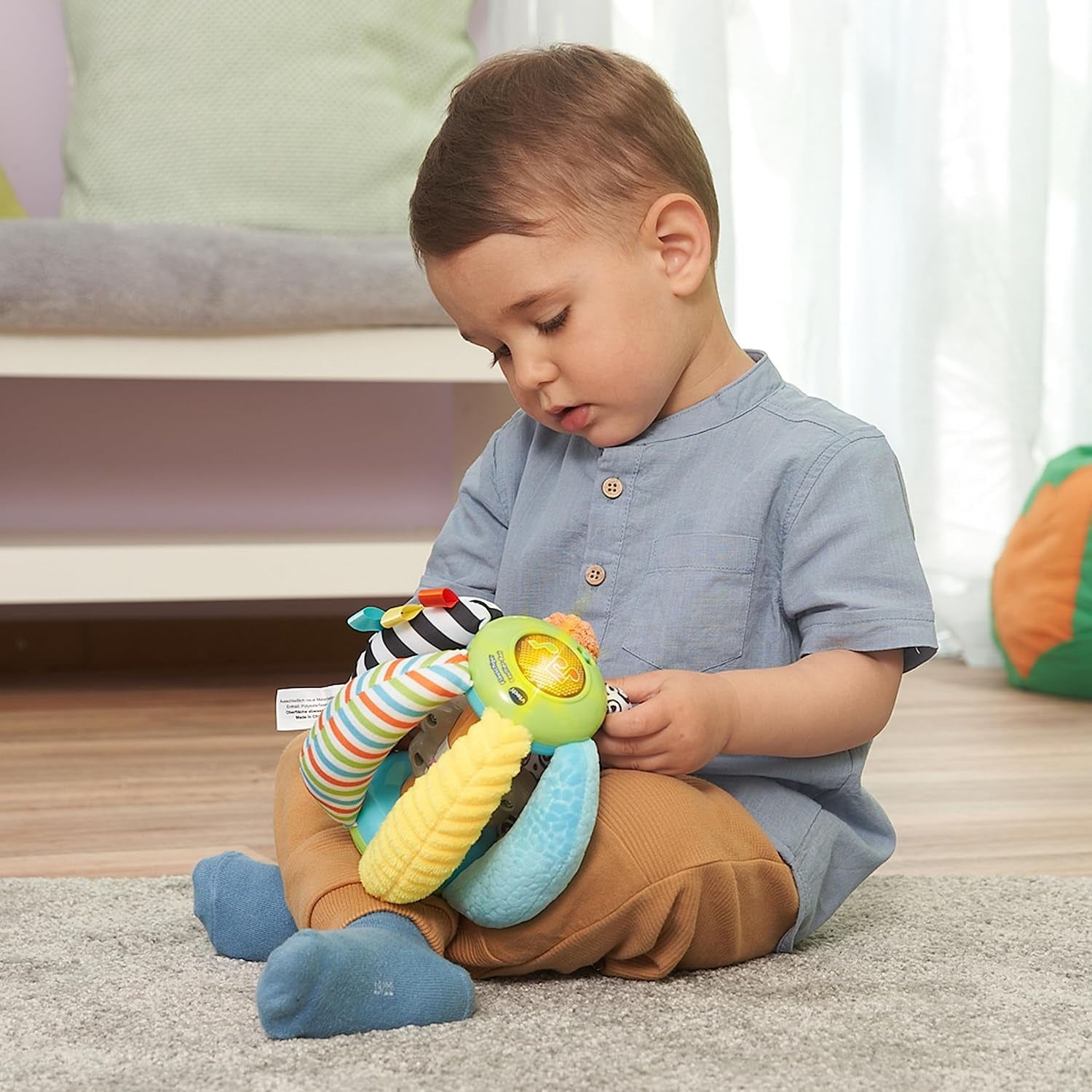VTech Baby Fluffy Sloth Ball - Minge moale cu muzică, fraze și melodii - Pentru copii cu vârsta cuprinsă între 6-36 luni Jucarii Bebe Naty Shop