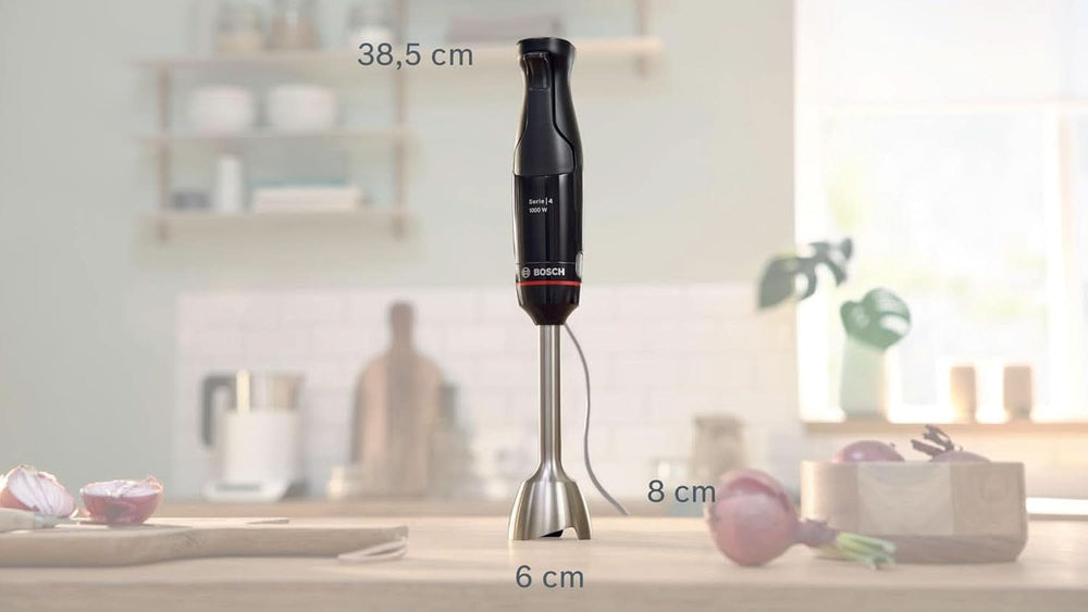 Mikser stojący Bosch Ergomaster Serie 4, 1000 W, Edelstahl-Mixstab, Zerkleinerer, Mix-/Messbecher, Schwarz Kitchen Naty Shop