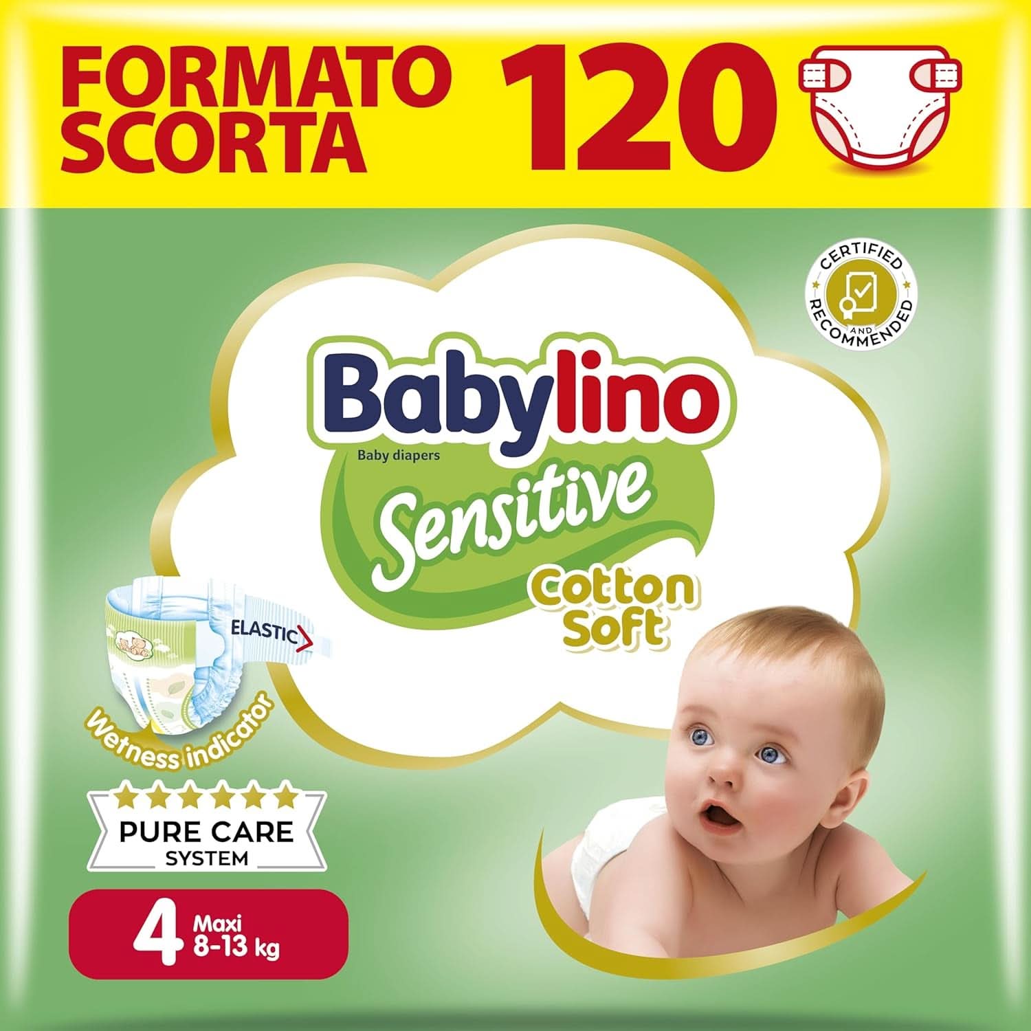 Babylino Sensitive, delikatne pieluszki dla dzieci, różne rozmiary Matka i Dziecko Naty Shop Rozmiar 4 (20 szt.)
