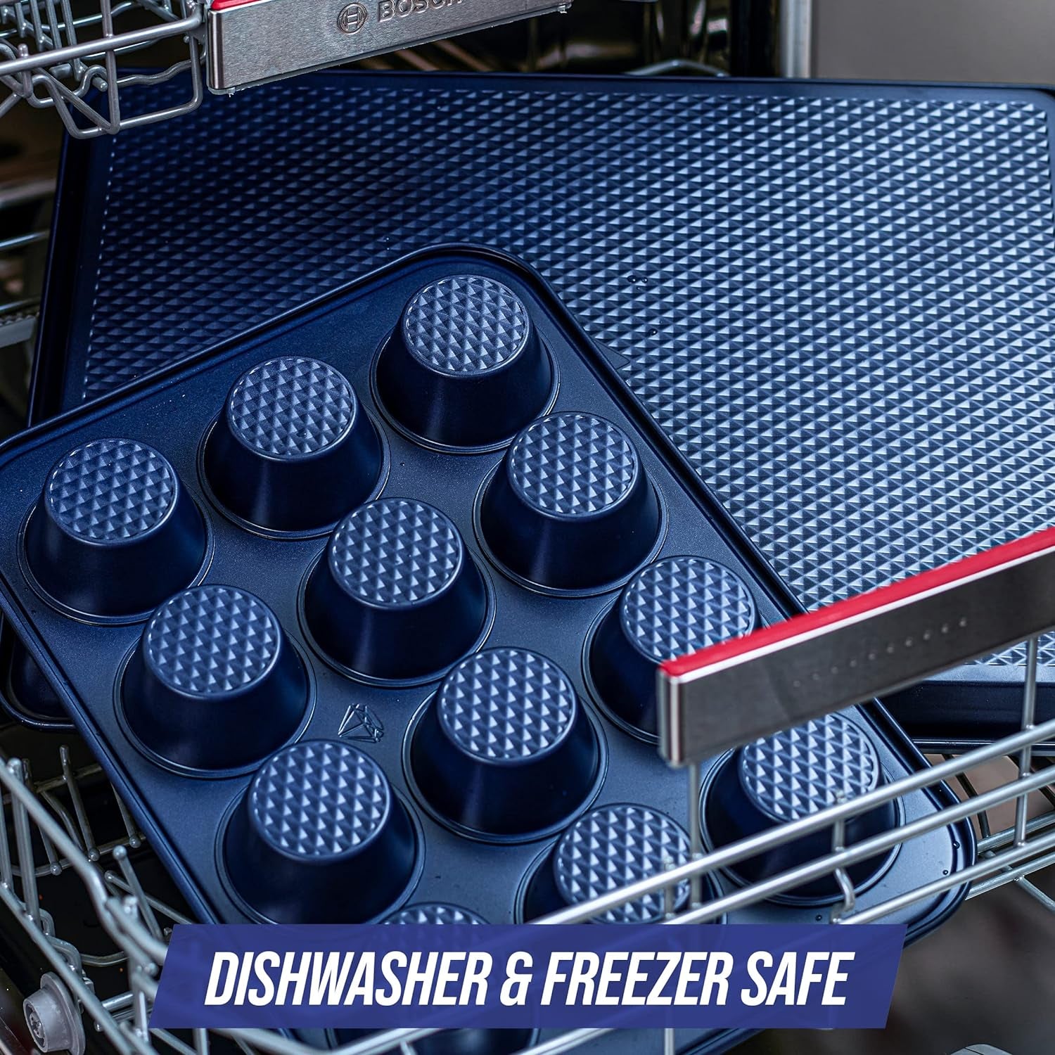 Blue Diamond Bakeware 12Er Muffinform Mit Antihaftbeschichtung, Blau Formy i blachy do pieczenia Naty Shop