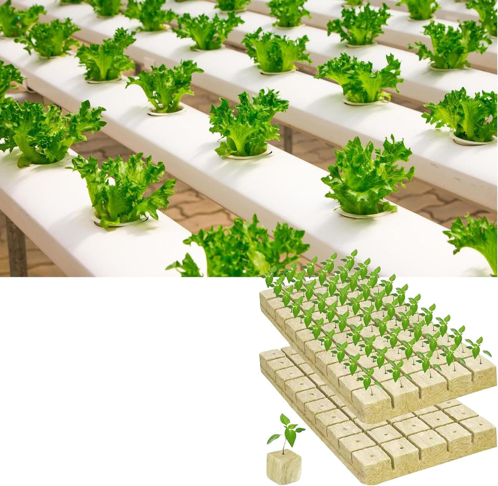 50 szt. Maty do uprawy z wełny mineralnej, kostki wełny mineralnej, izolacji z wełny mineralnej, maty do uprawy z wełny mineralnej z nożyczkami i rękawiczkami do uprawy bezglebowej, hydroponiki i przesadzania