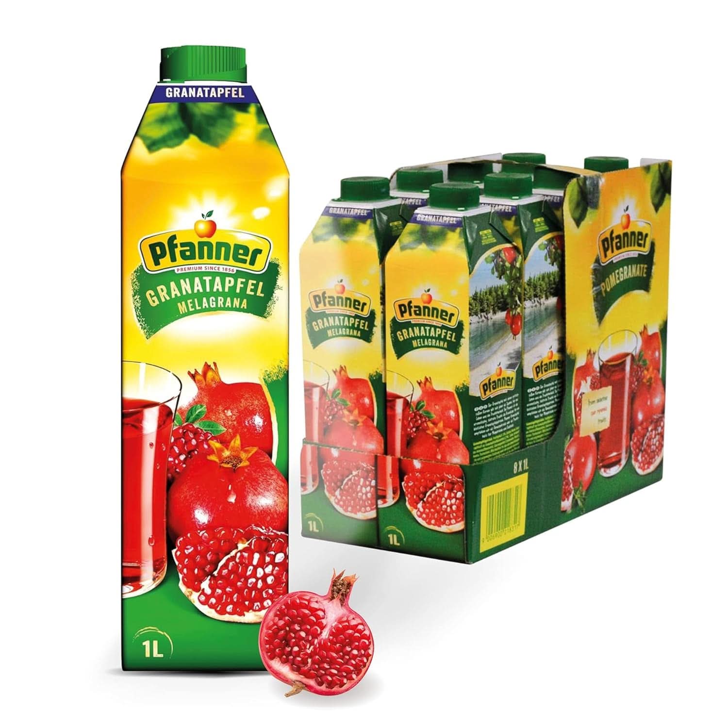 Pfanner Nektar Owocowy Truskawkowy (8 X 1 Litr) - 30% zawartości Owoców - Napój Truskawkowy Naty Shop Granat