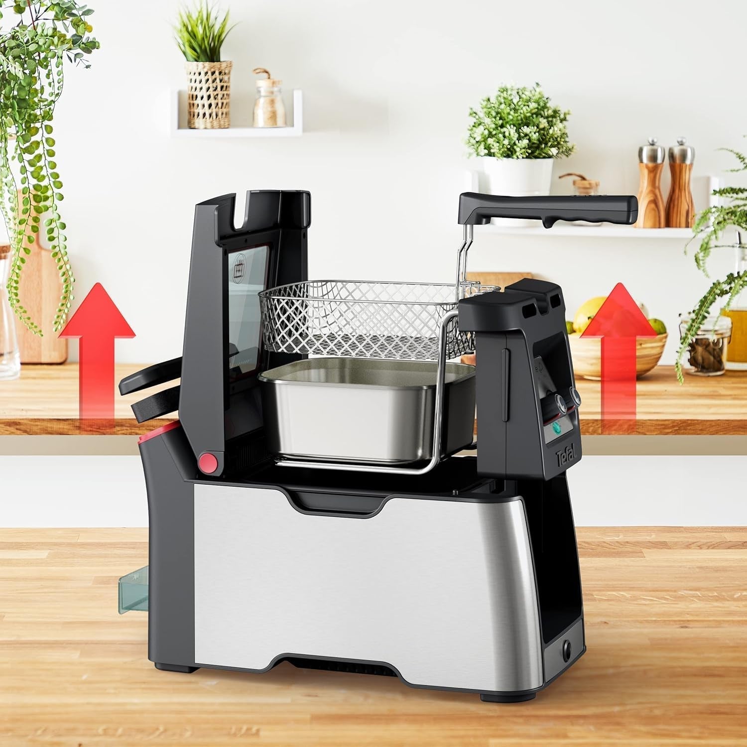 Frytownica Tefal FR600D Clear Duo, smażenie z mniejszą ilością dymu i zapachów, pojemność 1,2 kg, termostat, timer, duże okienko bez mgły Sprzęt AGD Naty Shop