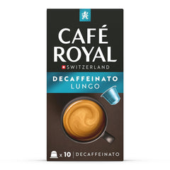 Café Royal Lungo Decaffeinato – Nespresso®-kompatible Kaffeekapseln, 100 % Arabica, Intensität 5/12, Rainforest Alliance, entkoffeiniert, 100 Kapseln