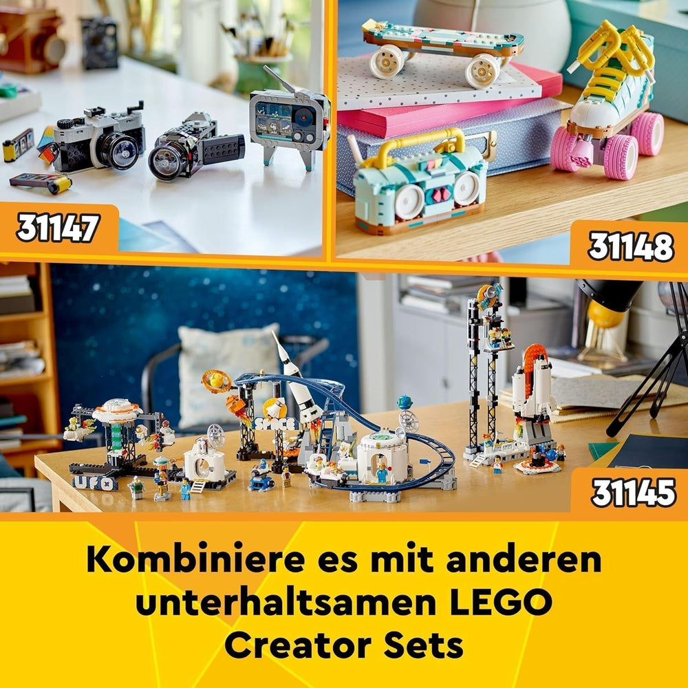 LEGO Creator 3 w 1 zabawka astronauta kosmiczna, model psa i statku kosmicznego dla dzieci, dekoracje do przedszkola, kreatywny prezent dla chłopców i dziewcząt w wieku 9 lat 31152 Zestawy do budowania Besuche w sklepie LEGO