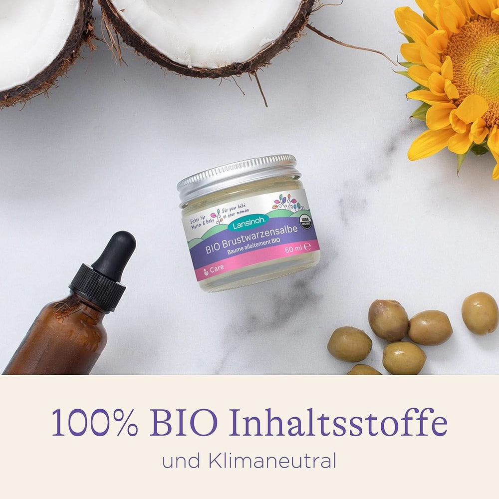 Lansinoh BIO Brustwarzensalbe, 60 Ml - Natürliche Pflege Empfindlicher Brustwarzen Und Trockener Haut - Akcesoria klimaneutral Żywność i karmienie piersią Baby Naty Shop