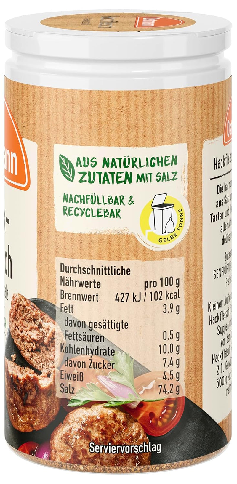 Ostmann Gewürze - Hackfleisch Gewürzsalz | Gewürz für Hackfleisch, Buletten oder Cevapcici | 60 g w Streudose