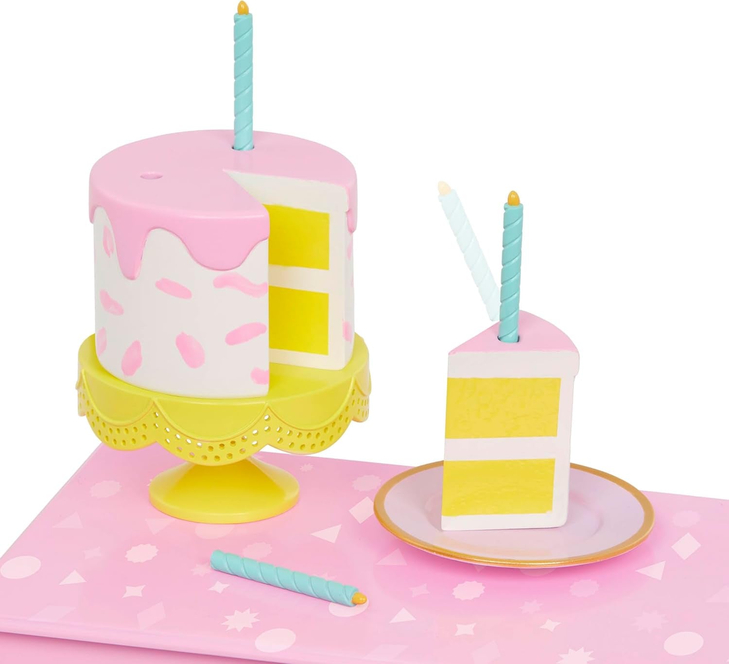 Glitter Girls - GG Surprise Birthday Party Set & Sashka - Bewegliche 36cm Puppe Sashka - Überraschungs-Geburtstagsparty-Set - Tisch & Stühle Möbel - 3 Jahre +