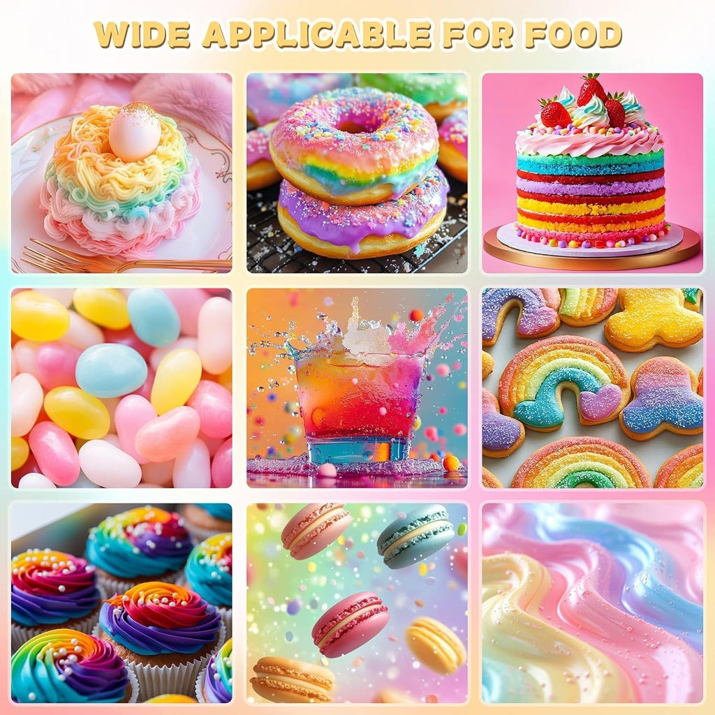 Colorant alimentar 6 culori x 12 ml, colorant alimentar lichid foarte concentrat pentru copt, set de coloranți alimentari pentru fondant, prăjituri de Crăciun, macarons, gogoși, fursecuri (curcubeu)