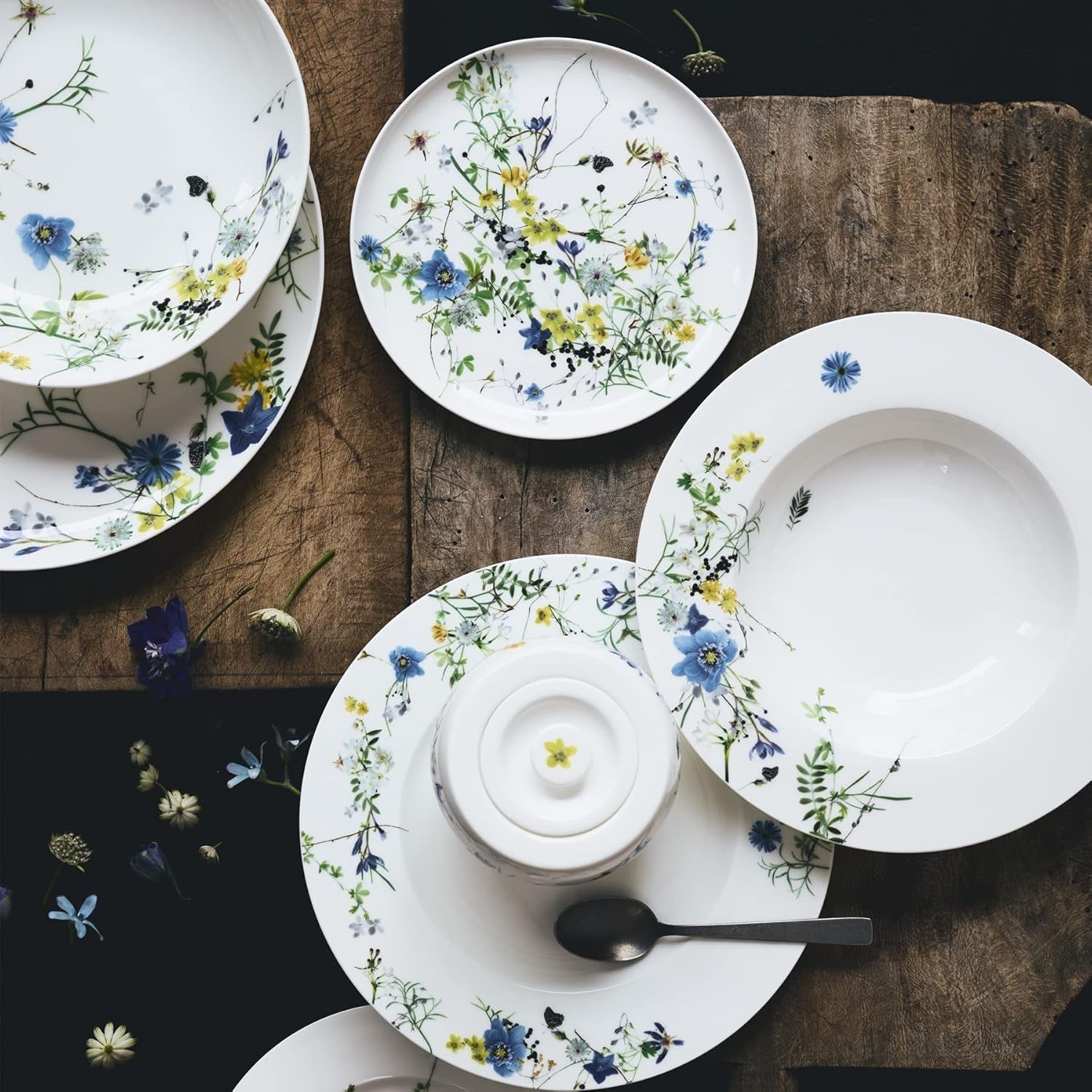 Brillance Fleurs Des Alpes Set 4-Tlg. Mit Fahnen- Und Coupteller Seturi vesela masa Naty Shop