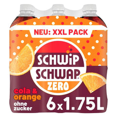 SCHWIPSCHWAP ZERO - XXL PACK - Napój bezalkoholowy cola z kofeiną i pomarańczami, zestaw 6 x 1,75 litra Naty Shop