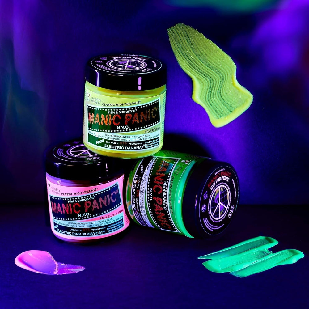 Manic Panic Electric Lizard Classic Cream, vegan, fără cruzime, vopsea de păr verde semipermanentă 118ml Vopsea pentru par Naty Shop