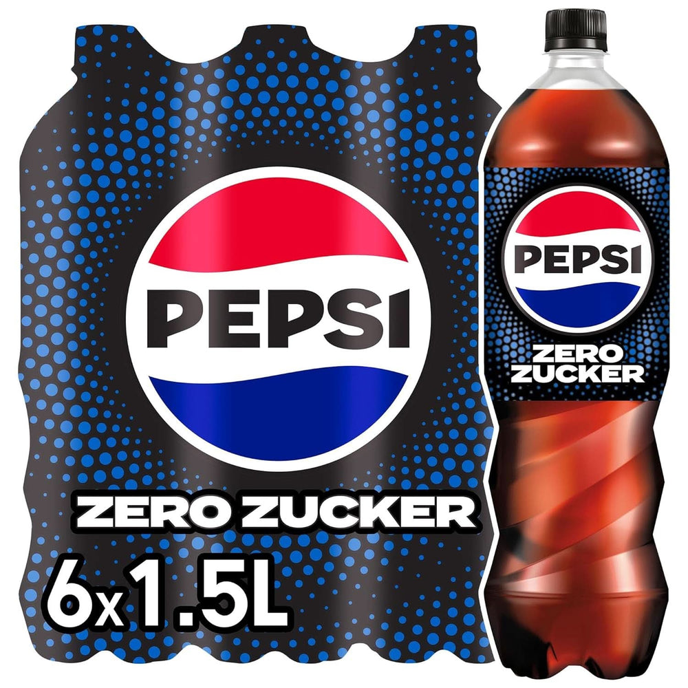 Pepsi Zero Sugar, Napój bez cukru, cola z kofeiną, zestaw 6 x 1,25 litra Napoje bezalkoholowe Naty Shop Wersja Klasyczna
