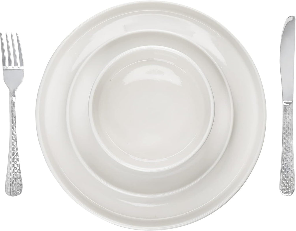 Mikasa Camberlie Essgeschirr Set, Weißes Porzellan Im Scandi Style, Teller Und Schüsseln, 12Er Set Seturi vesela masa Naty Shop