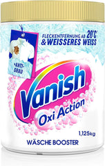 Proszek Vanish Oxi Action Powerwhite - 1 X 1,125 Kg - odplamiacz i proszek ulepszający pranie bez chloru - do białego prania Proszki do prania Naty Shop