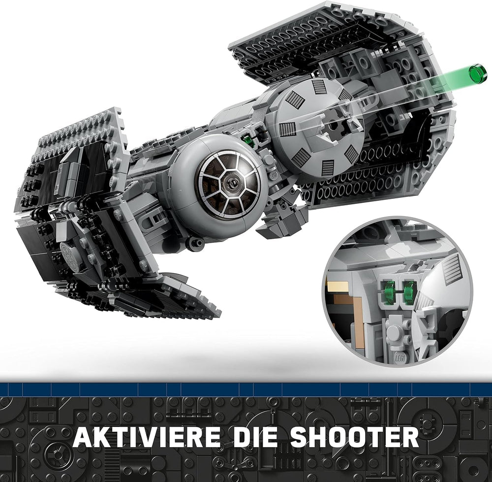 Zestaw LEGO Star Wars Bombowiec TIE z minifigurkami Dartha Vadera z mieczem świetlnym i droidem Gonk, zabawka do zbudowania myśliwca gwiezdnego jako prezent 75347 Zestawy do budowania Besuche den LEGO-Store